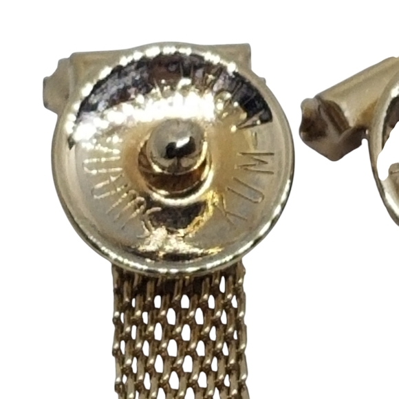 SWANK VINTAGE GOLDPLATE & AMBER COLOR AUSTRIAN CRYSTAL KUM A PART SNAP CUFFLINKS - Picture 5 of 5